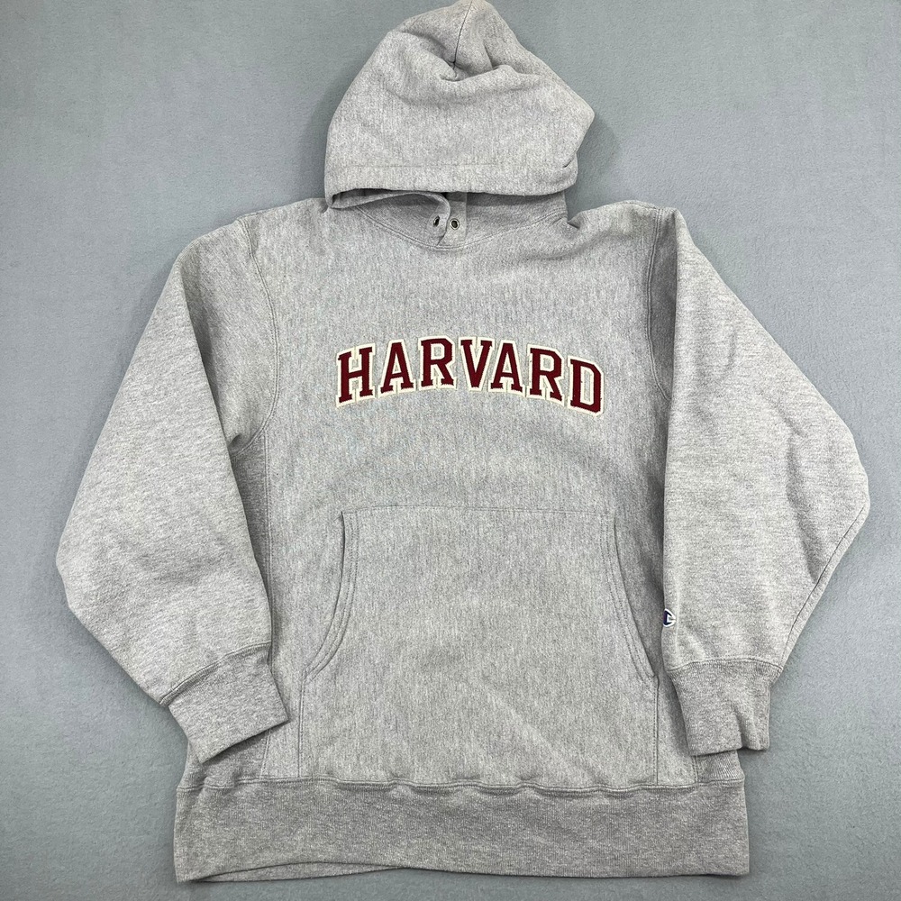 Champion Reverse Weave Harvard University Hoodie Mens‎ Medium Gray Sweatshirt